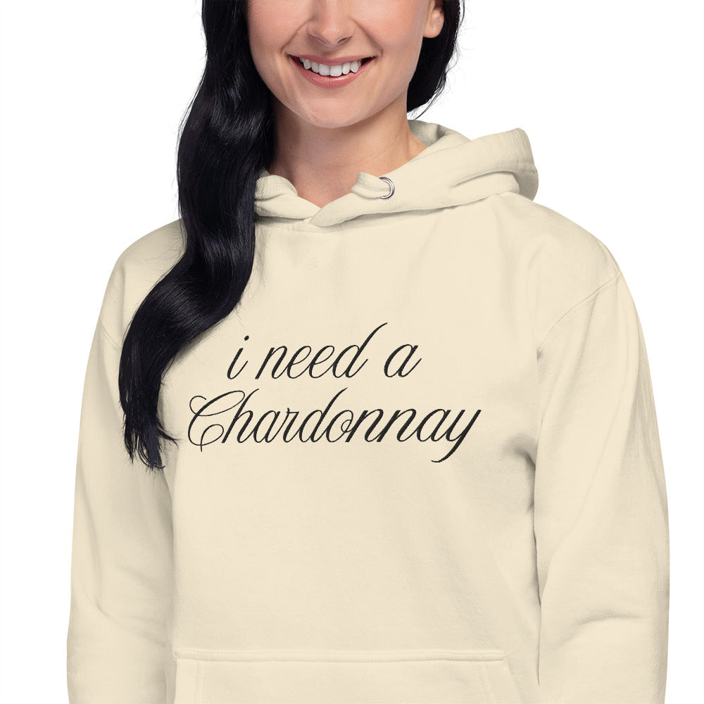 I Need a Chardonay, Tornabene Wine Embroidered Hoodie